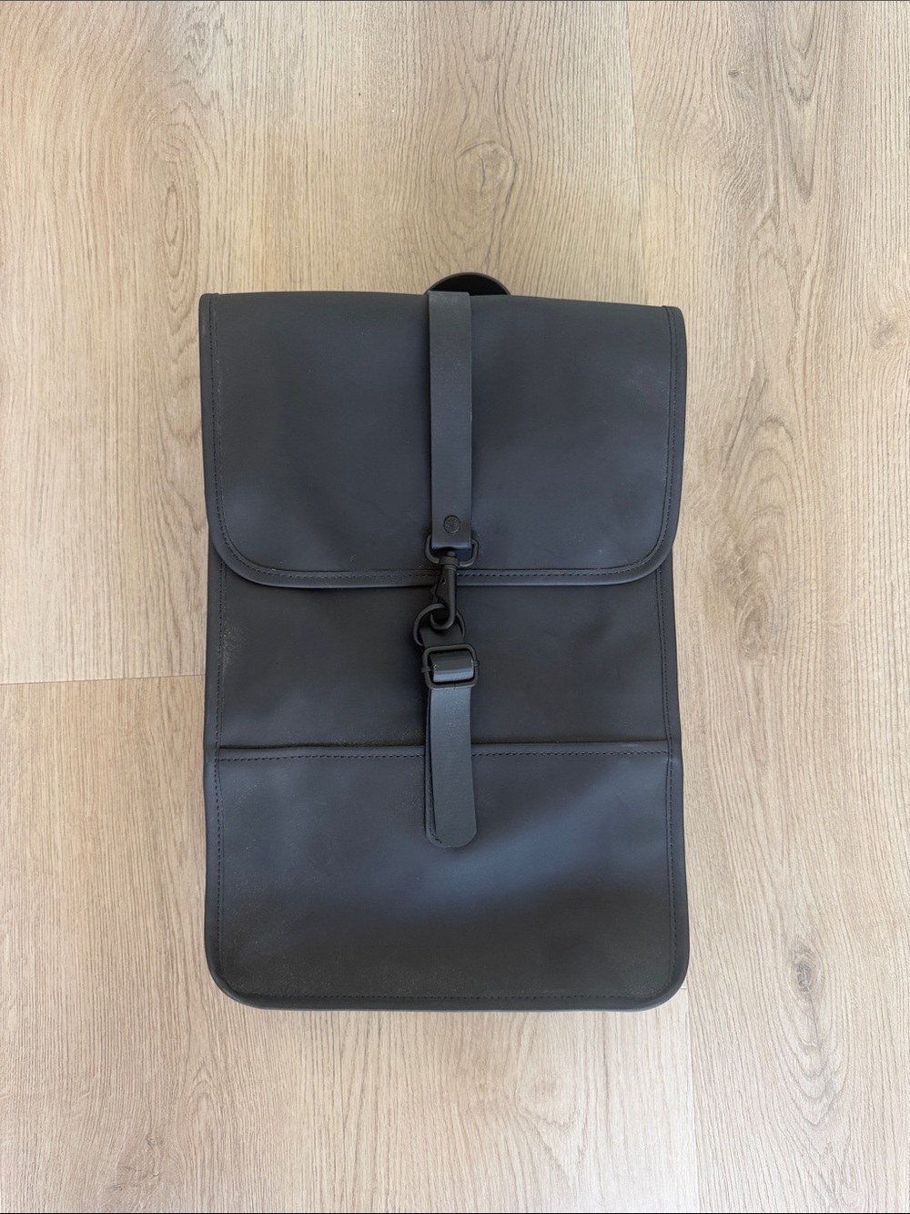 RAINS backpack black leather